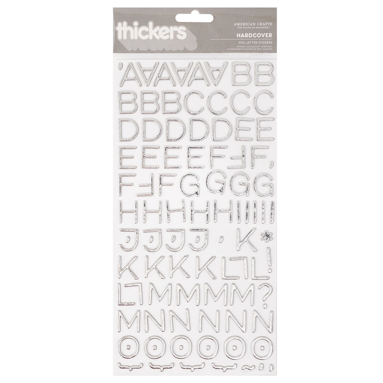 American Crafts Foil Alphabet Stickers-Hardcover-Silver, 198/Pkg
